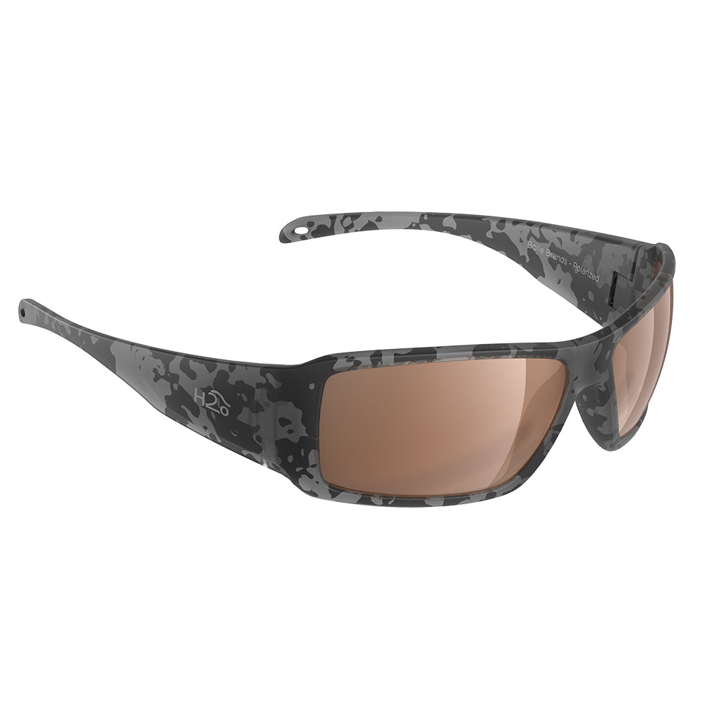 H2Optix Stream Sunglasses Matt Tiger Shark, Brown Lens Cat.3 - AntiSalt Coating w-Floatable Cord