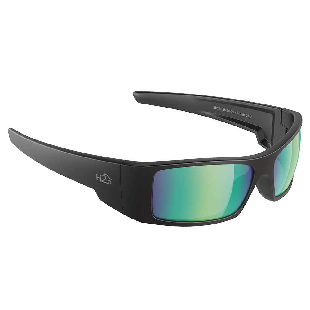 H2Optix Waders Sunglasses Matt Black, Brown Green Flash Mirror Lens Cat.3 - AntiSalt Coating w-Floatable Cord