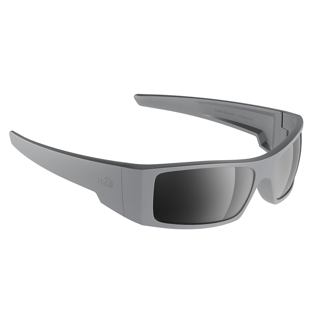 H2Optix Waders Sunglasses Matt Grey, Grey Silver Flash Mirror Lens Cat.3 - AntiSalt Coating w-Floatable Cord
