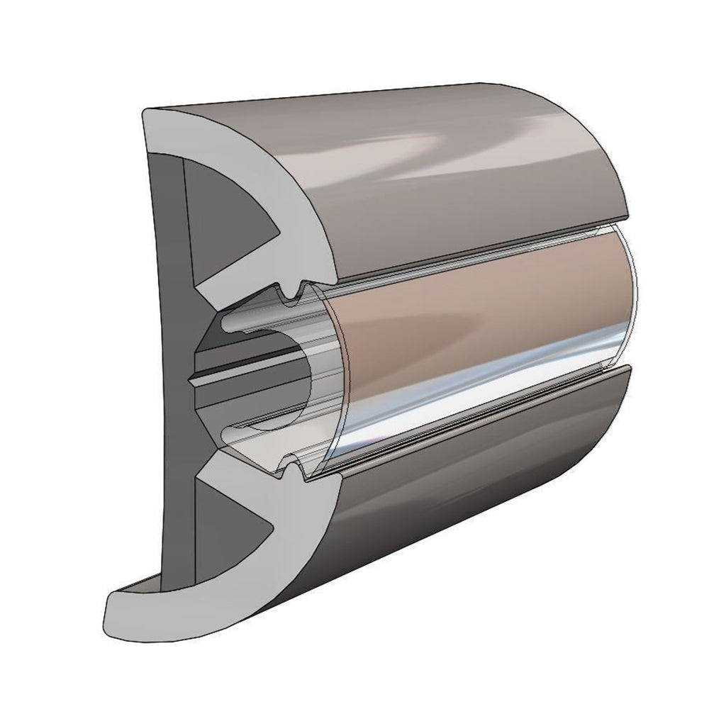TACO SuproFlex Rub Rail Kit w-Flex Chrome Insert - 2"H x 1.2"W x 80'L