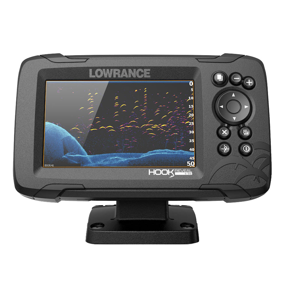 Lowrance HOOK Reveal 5 Combo w-50-200kHz HDI Transom Mount & C-MAP Contour™+ Card