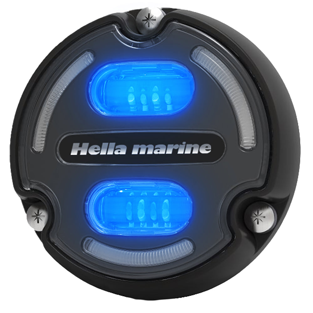 Hella Marine Apelo A2 Blue White Underwater Light - 3000 Lumens - Black Housing - Charcoal Lens w-Edge Light