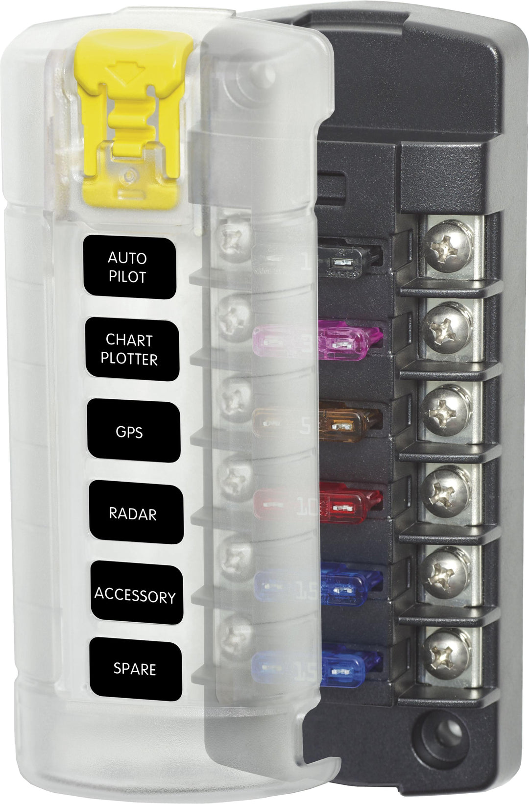 Blue Sea 5035 6-gang Fuse Block St Ato-atc Independent Circuits And Cover
