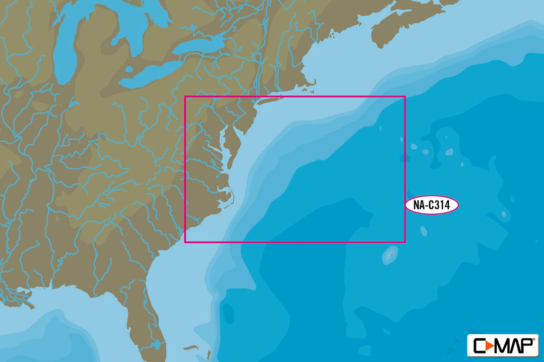 C-map Na-c314 Sandy Hook To Cape Fear Bathymetric