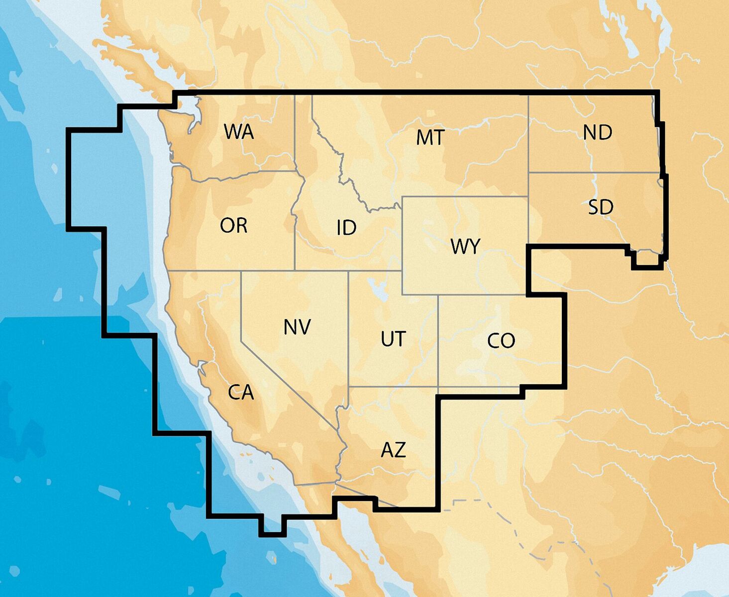 Navionics Nav Plus West Msd Regional Lakes And Coastal